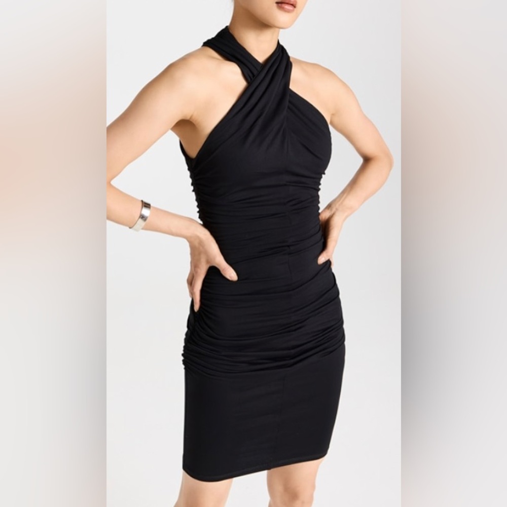 NWOT-SHEIN MOD Halterneck Backless
Ruched Mesh Bodycon Dress Size L